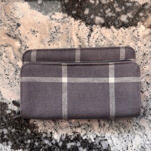 Thirty-One Gray Plaid Wallet